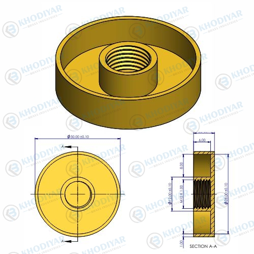 END CAP 30 MM BRASS